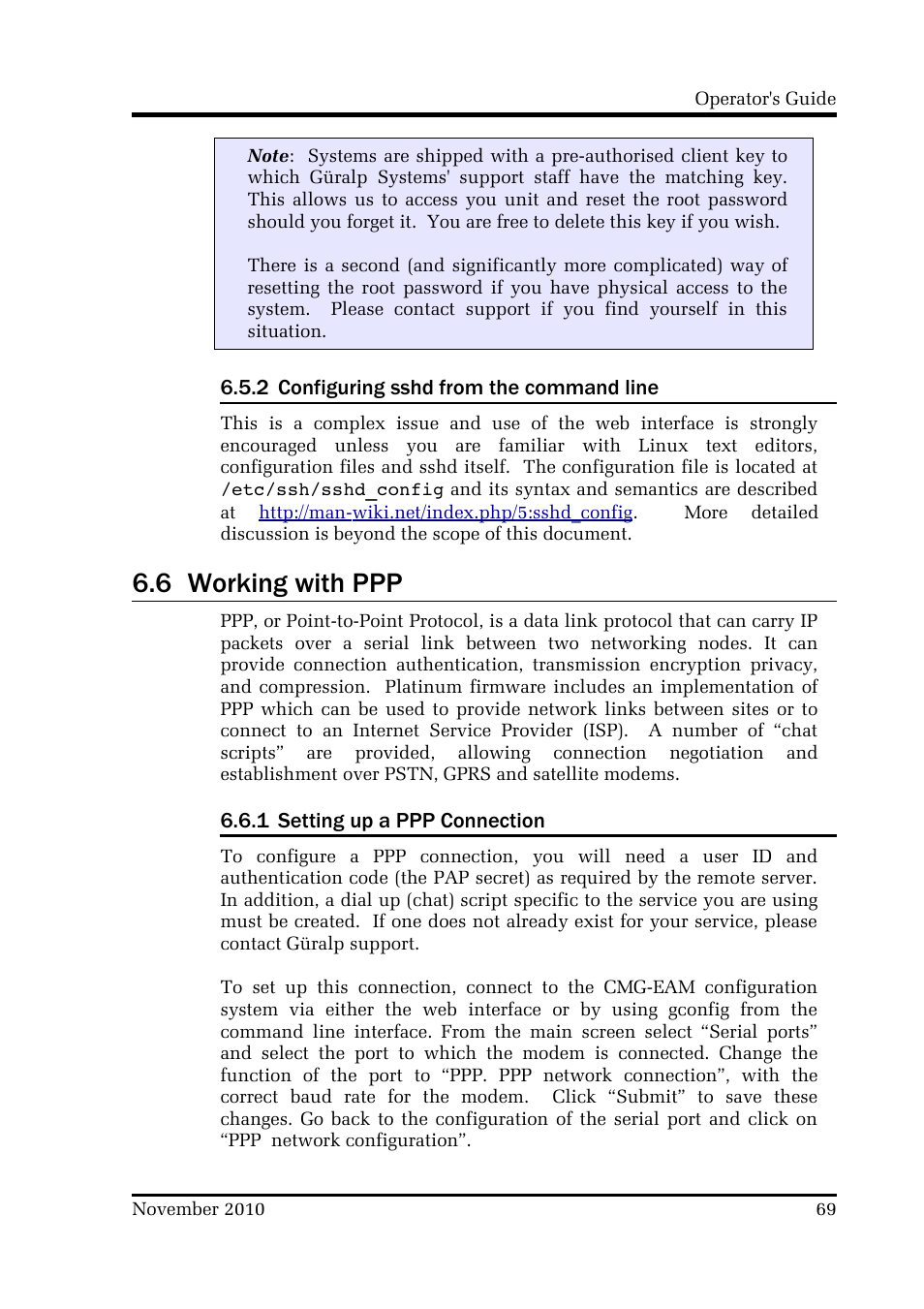 6 working with ppp | Guralp Systems CMG-DCM build <10,000 User Manual | Page 69 / 214