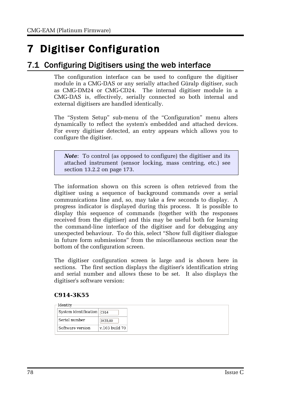 7 digitiser configuration, 1 configuring digitisers using the web interface | Guralp Systems CMG-DCM build <10,000 User Manual | Page 78 / 214
