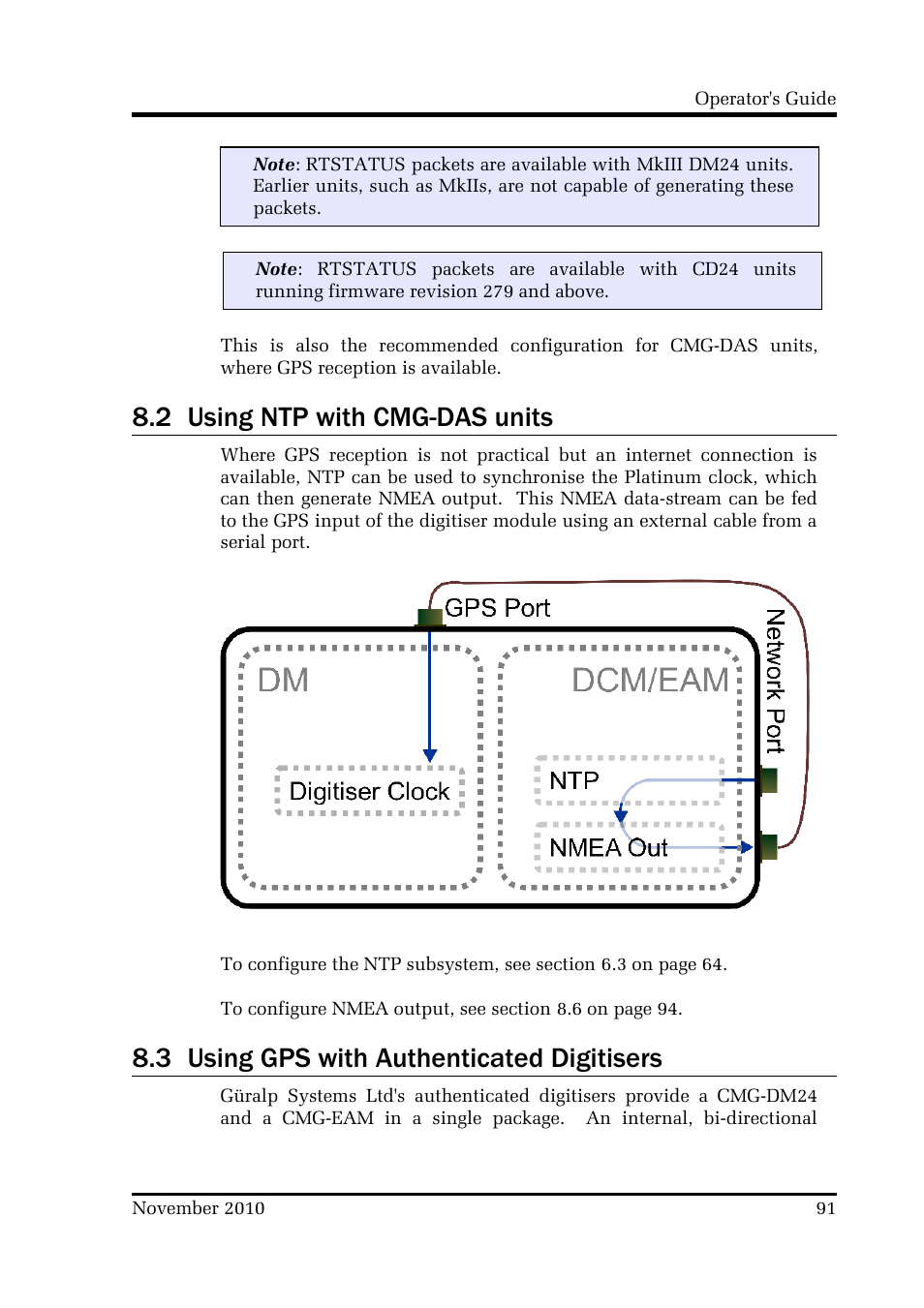 2 using ntp with cmg-das units, 3 using gps with authenticated digitisers | Guralp Systems CMG-DCM build <10,000 User Manual | Page 91 / 214