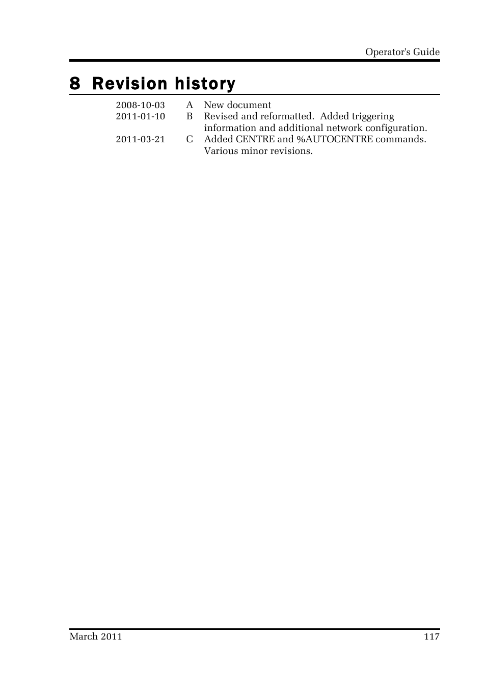 8 revision history | Guralp Systems CMG-CD24 User Manual | Page 117 / 117