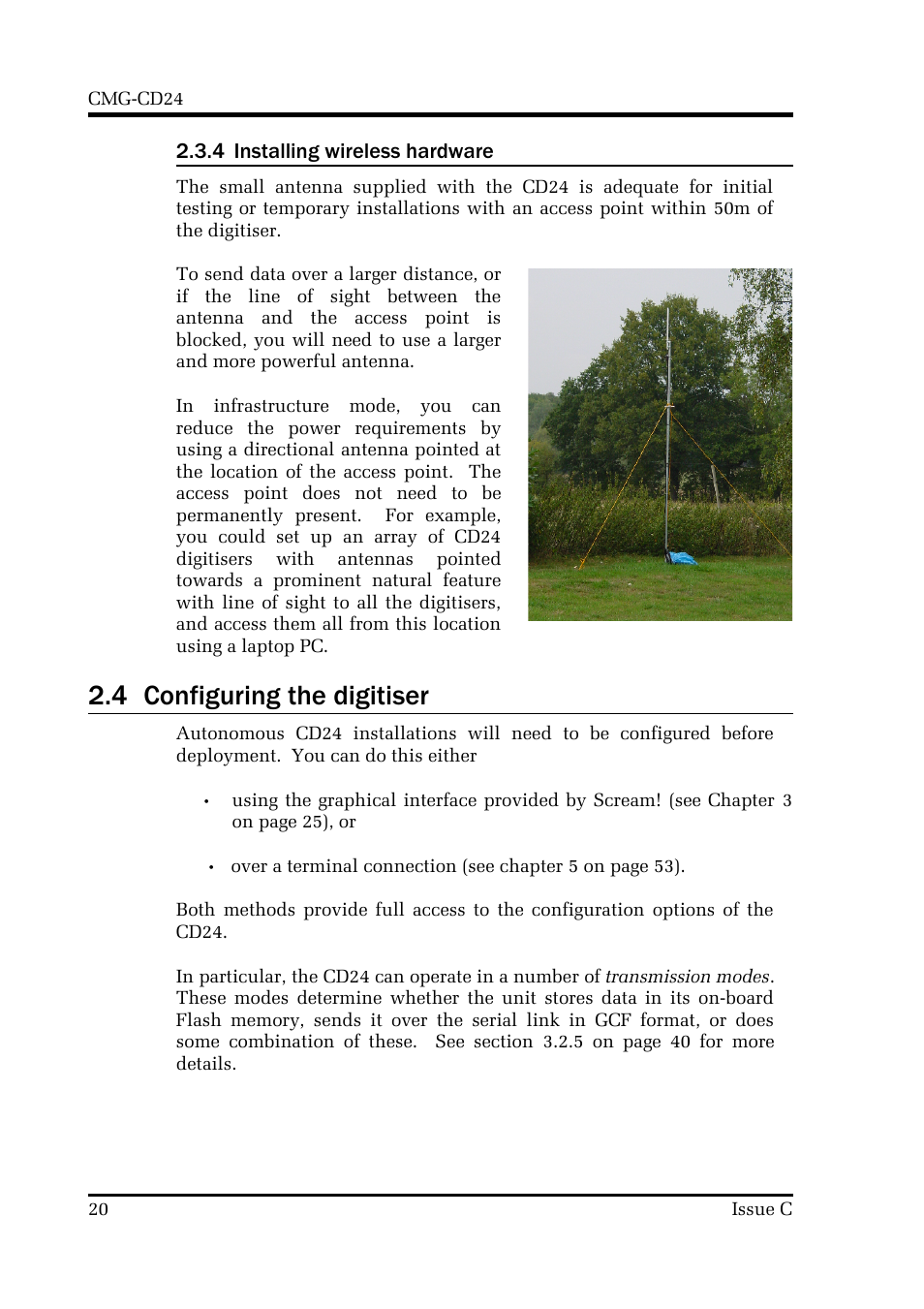 4 configuring the digitiser | Guralp Systems CMG-CD24 User Manual | Page 20 / 117