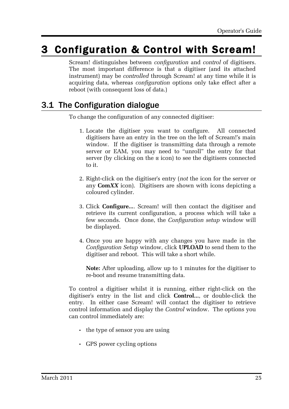 3 configuration & control with scream, 1 the configuration dialogue | Guralp Systems CMG-CD24 User Manual | Page 25 / 117