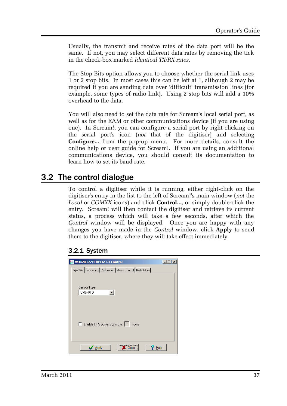 2 the control dialogue | Guralp Systems CMG-CD24 User Manual | Page 37 / 117