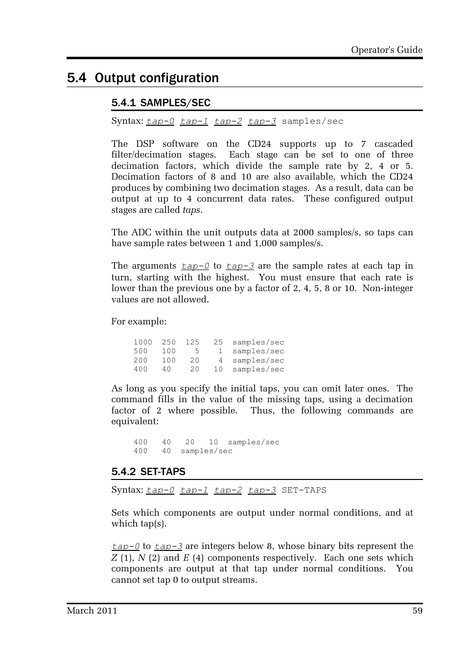 4 output configuration | Guralp Systems CMG-CD24 User Manual | Page 59 / 117
