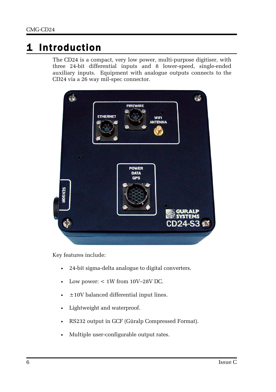 1 introduction | Guralp Systems CMG-CD24 User Manual | Page 6 / 117