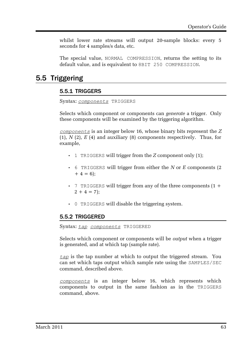 5 triggering | Guralp Systems CMG-CD24 User Manual | Page 63 / 117