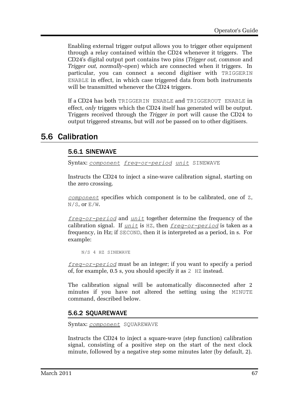 6 calibration | Guralp Systems CMG-CD24 User Manual | Page 67 / 117