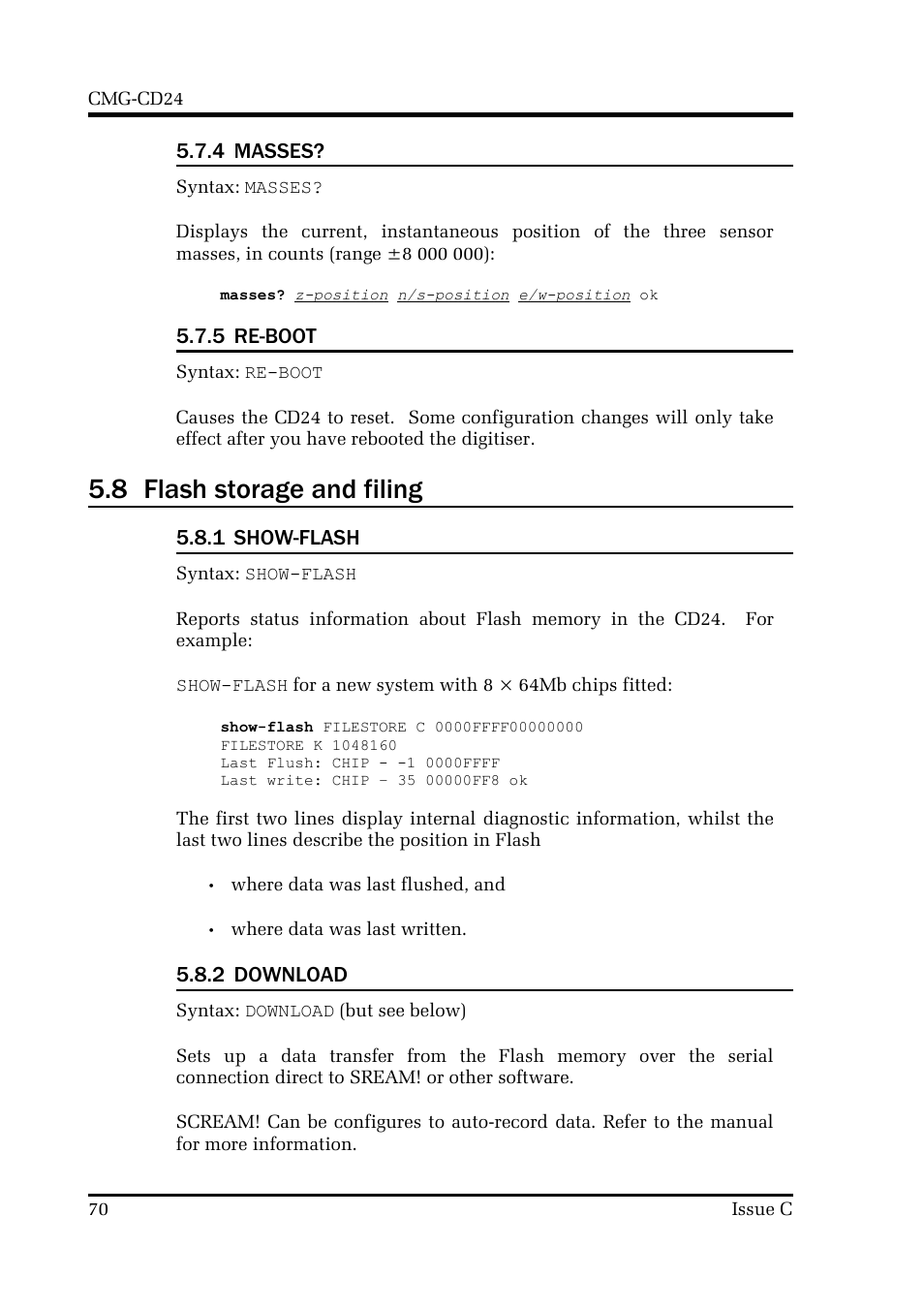 8 flash storage and filing | Guralp Systems CMG-CD24 User Manual | Page 70 / 117