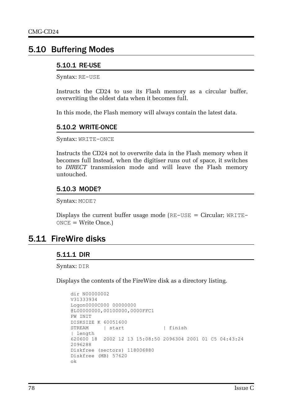 10 buffering modes, 11 firewire disks | Guralp Systems CMG-CD24 User Manual | Page 78 / 117