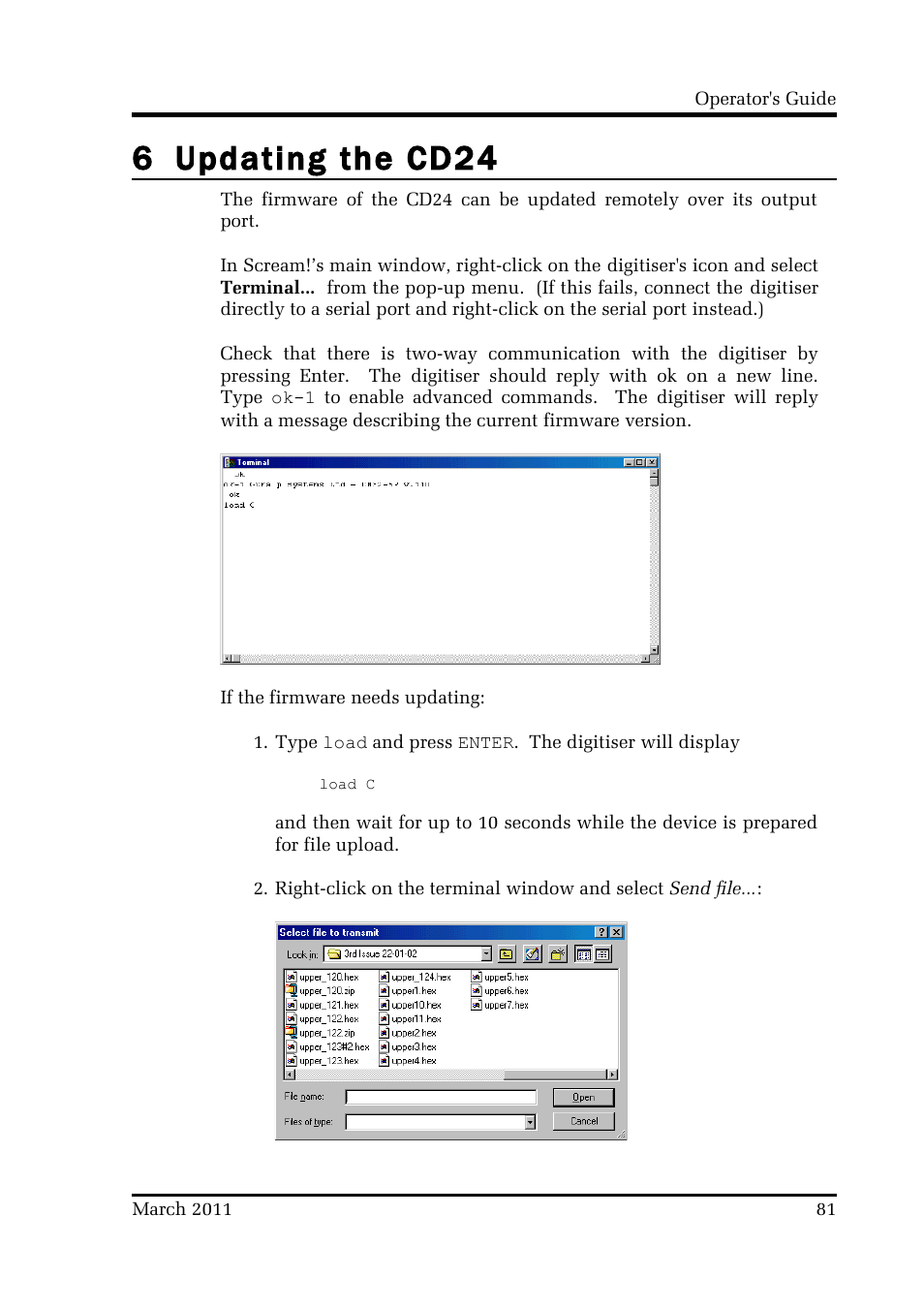 6 updating the cd24 | Guralp Systems CMG-CD24 User Manual | Page 81 / 117