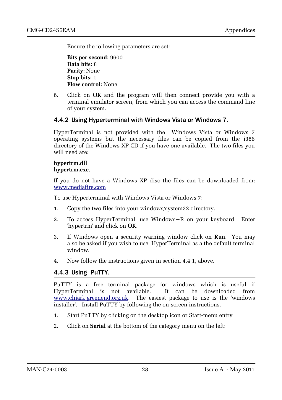 3 using putty | Guralp Systems CMG-CD24S6EAM User Manual | Page 31 / 42