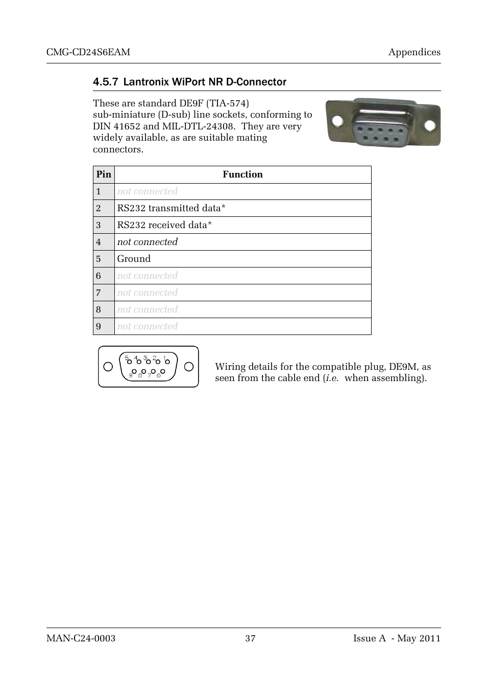7 lantronix wiport nr d-connector | Guralp Systems CMG-CD24S6EAM User Manual | Page 40 / 42
