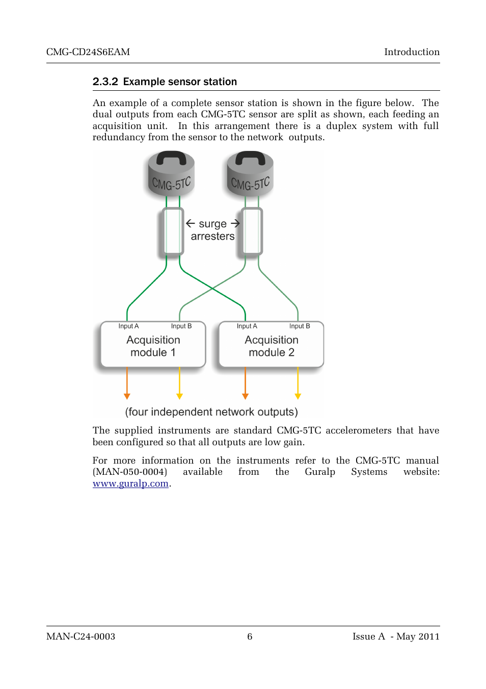 2 example sensor station | Guralp Systems CMG-CD24S6EAM User Manual | Page 9 / 42