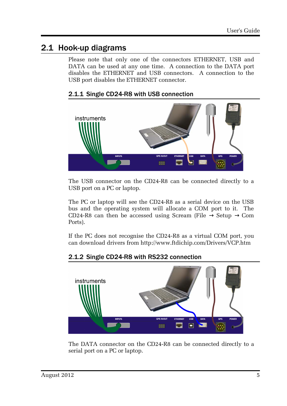 1 hook-up diagrams | Guralp Systems CMG-CD24R8 User Manual | Page 5 / 21