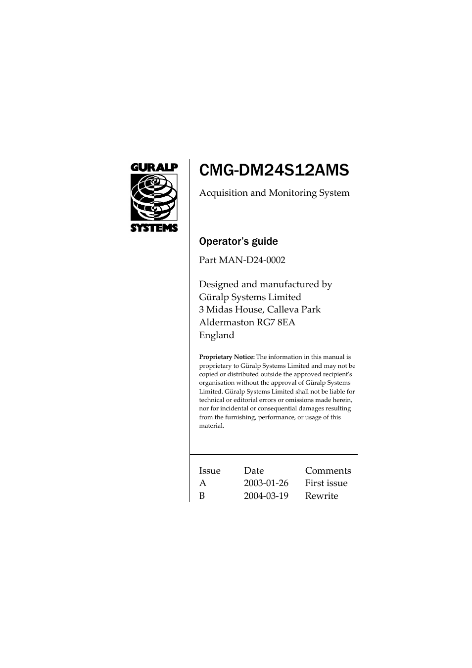 Guralp Systems CMG-DM24S12AMS User Manual | 79 pages