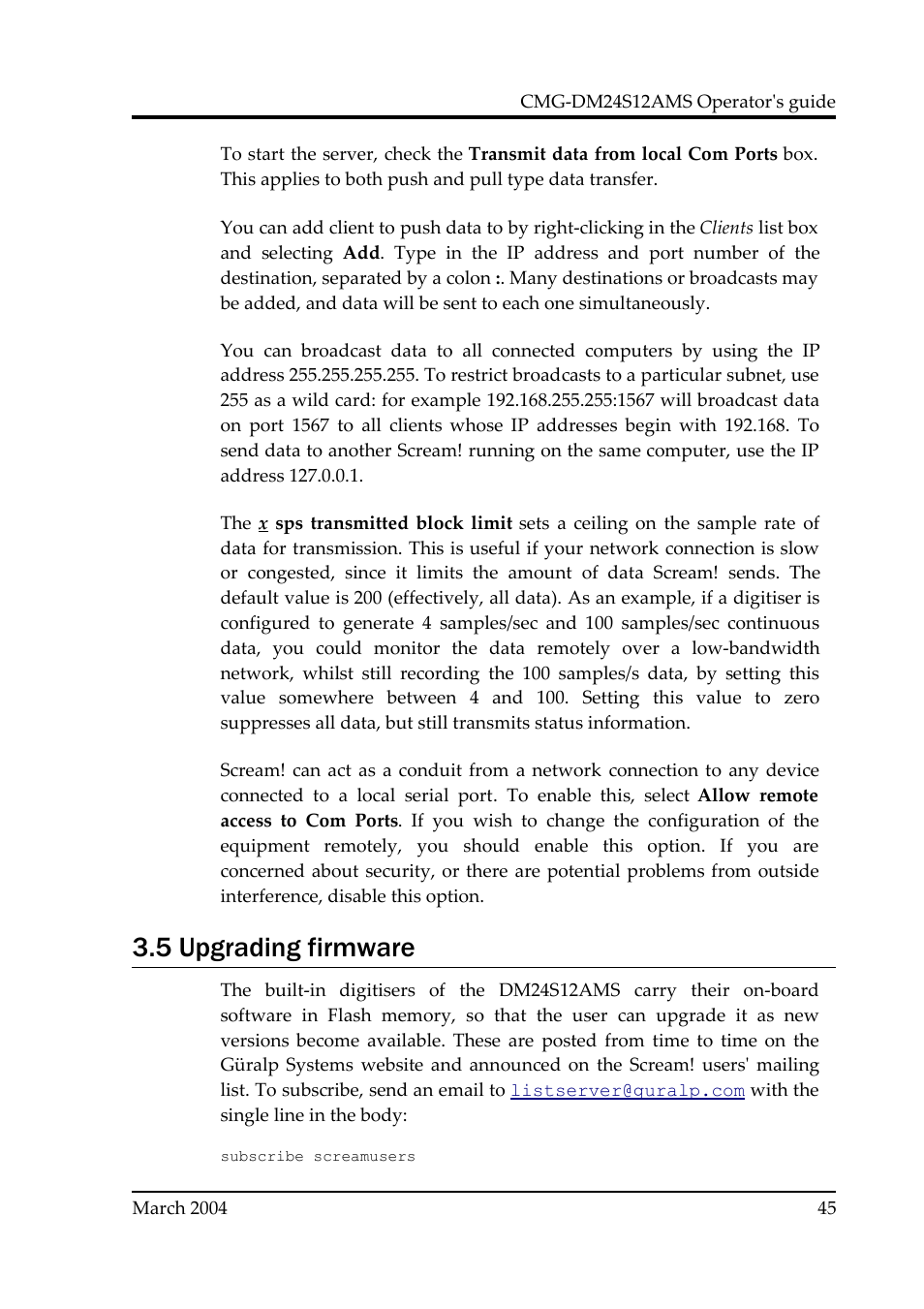 5 upgrading firmware | Guralp Systems CMG-DM24S12AMS User Manual | Page 45 / 79