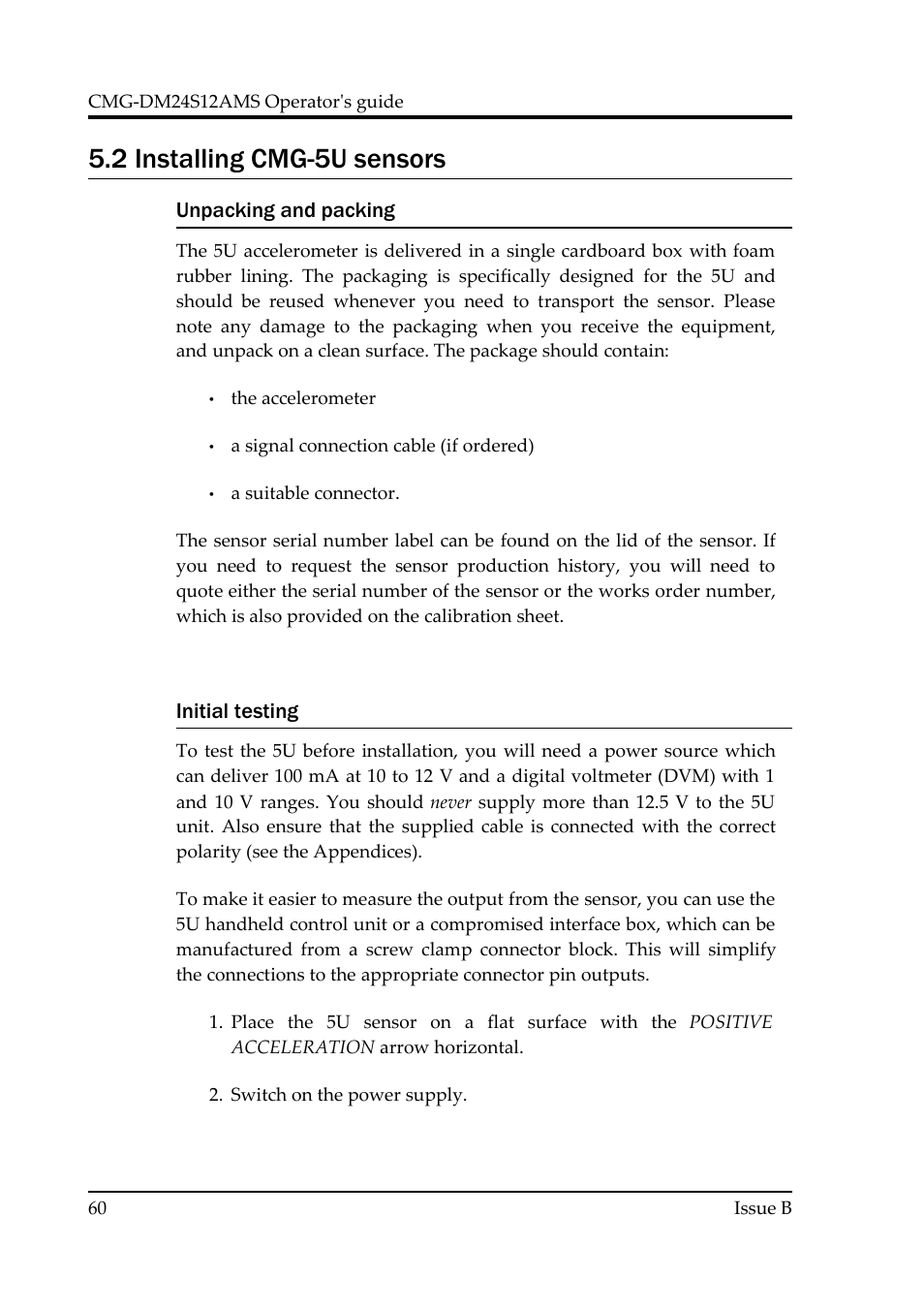 2 installing cmg-5u sensors | Guralp Systems CMG-DM24S12AMS User Manual | Page 60 / 79