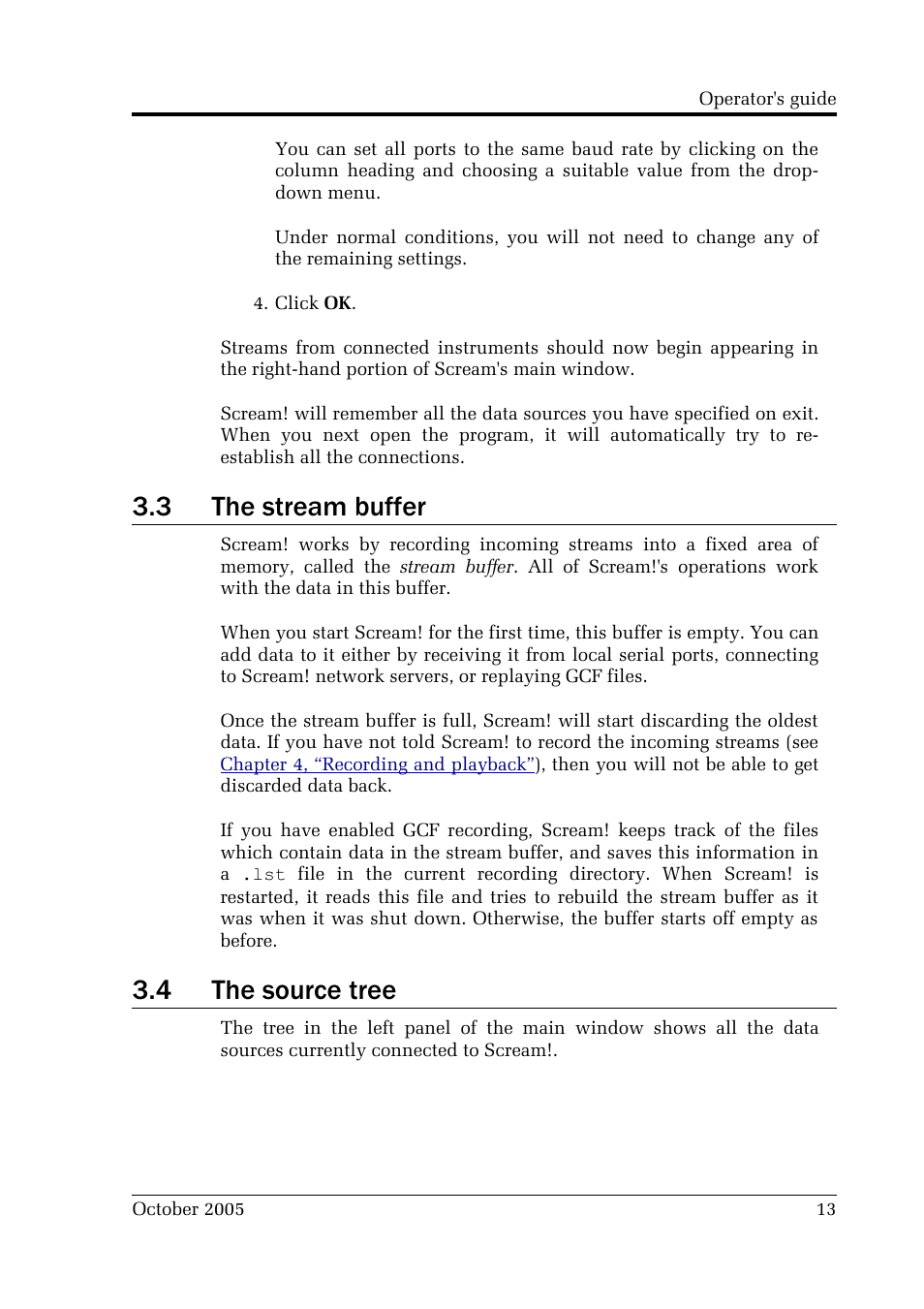 3 the stream buffer, 4 the source tree | Guralp Systems CMG-EDU User Manual | Page 13 / 46