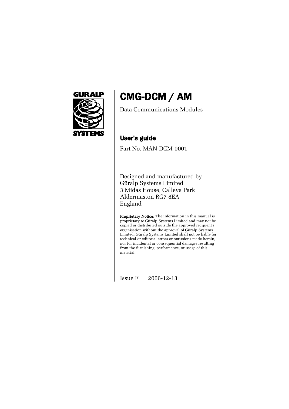 Guralp Systems CMG-DCM User Manual | 132 pages