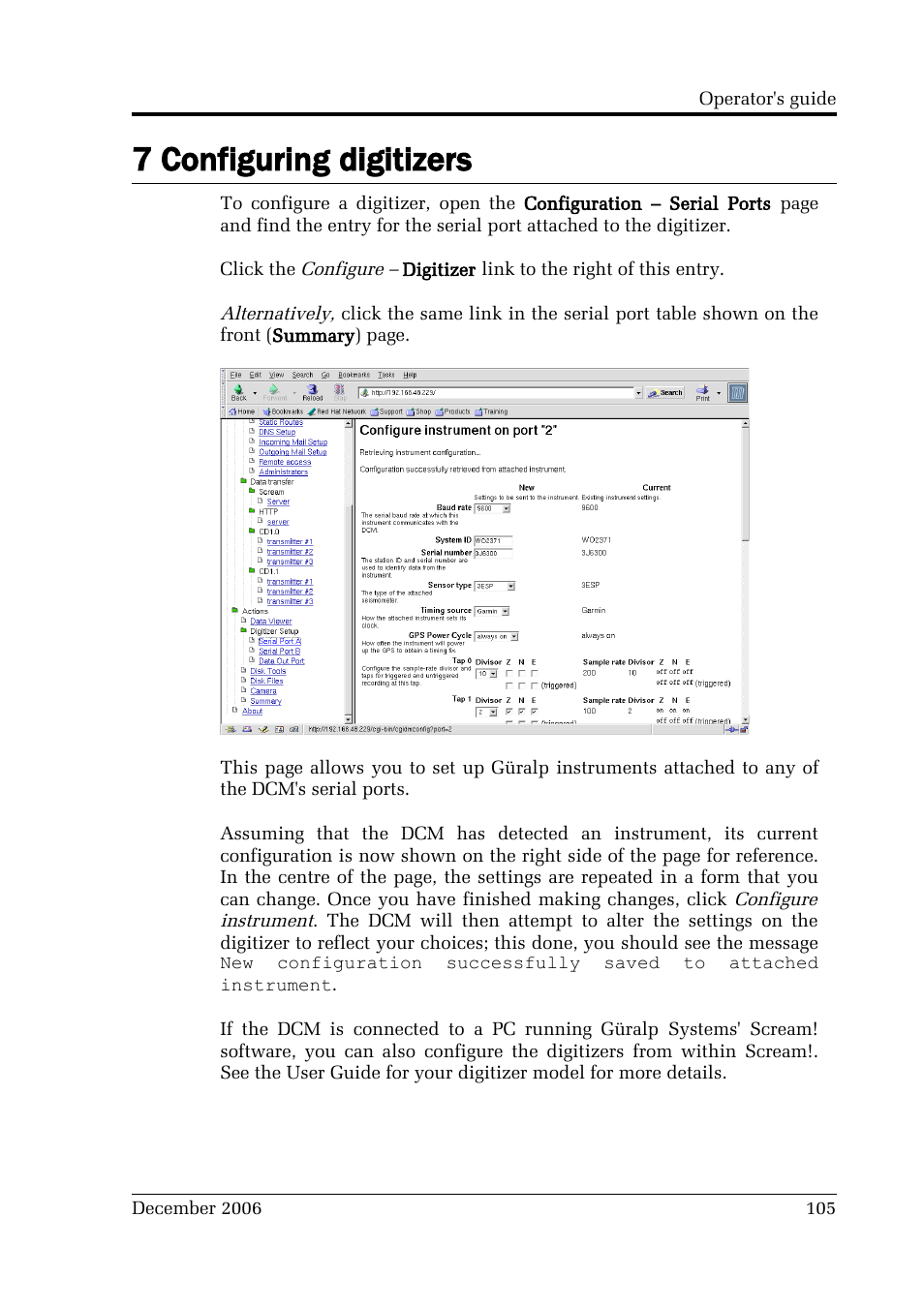 7 configuring digitizers | Guralp Systems CMG-DCM User Manual | Page 105 / 132