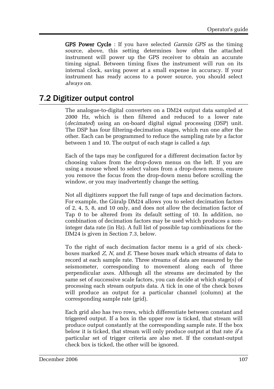 2 digitizer output control | Guralp Systems CMG-DCM User Manual | Page 107 / 132