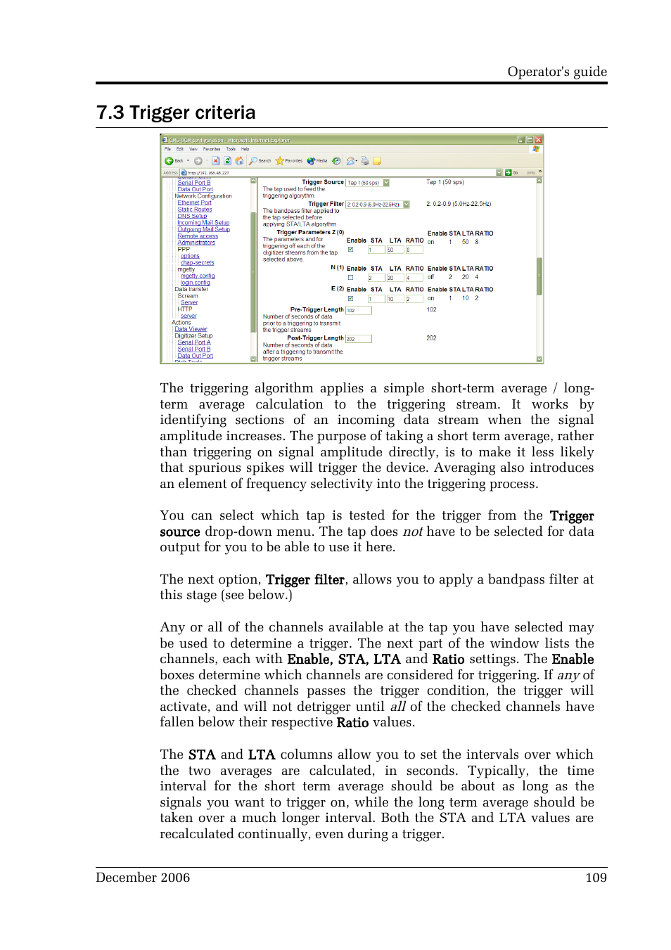 3 trigger criteria | Guralp Systems CMG-DCM User Manual | Page 109 / 132
