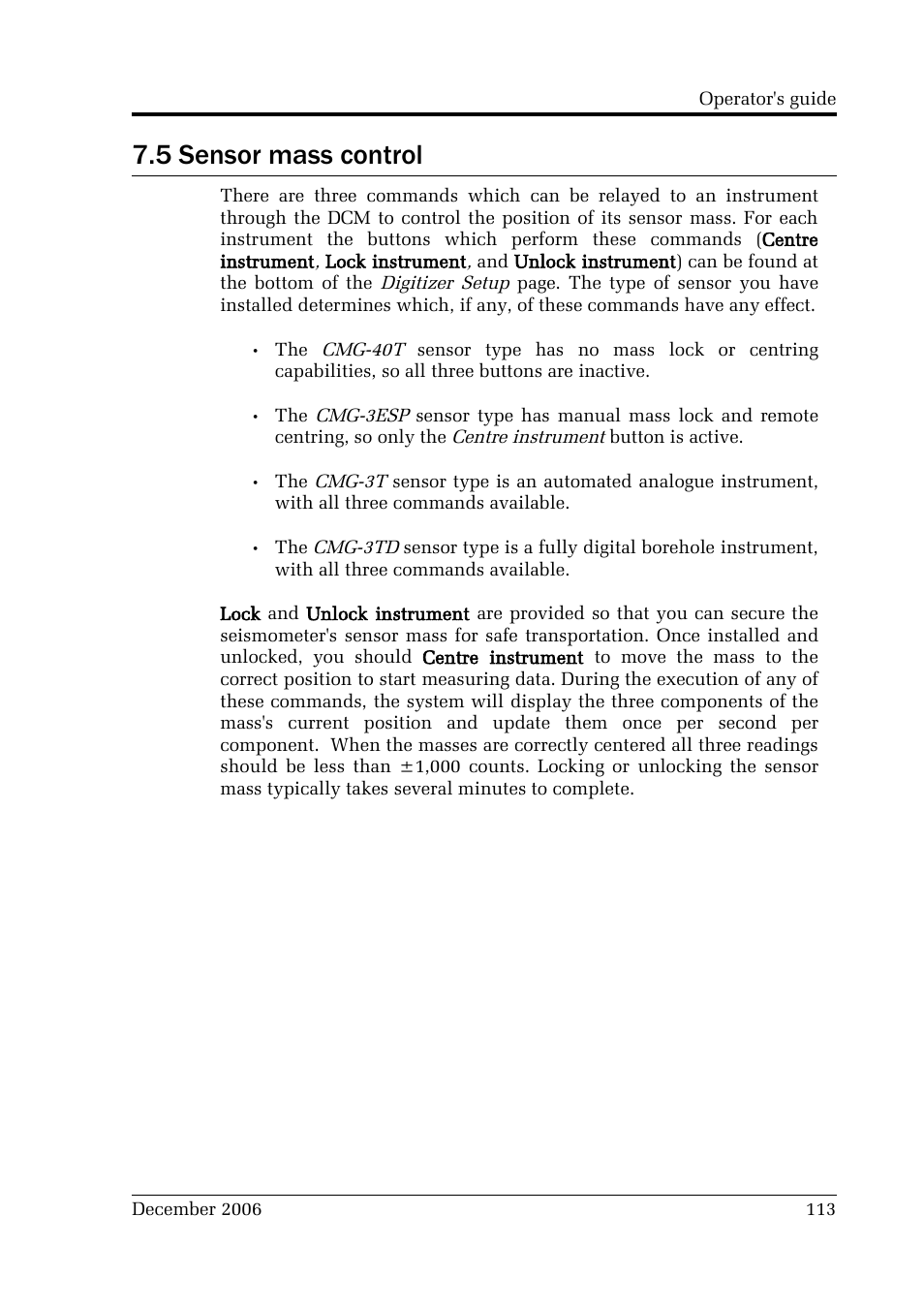 5 sensor mass control | Guralp Systems CMG-DCM User Manual | Page 113 / 132