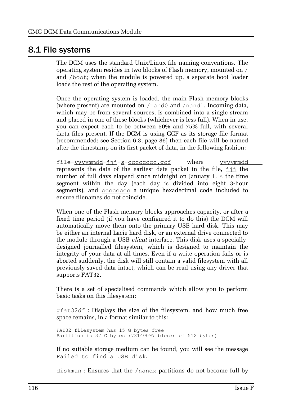 1 file systems | Guralp Systems CMG-DCM User Manual | Page 116 / 132