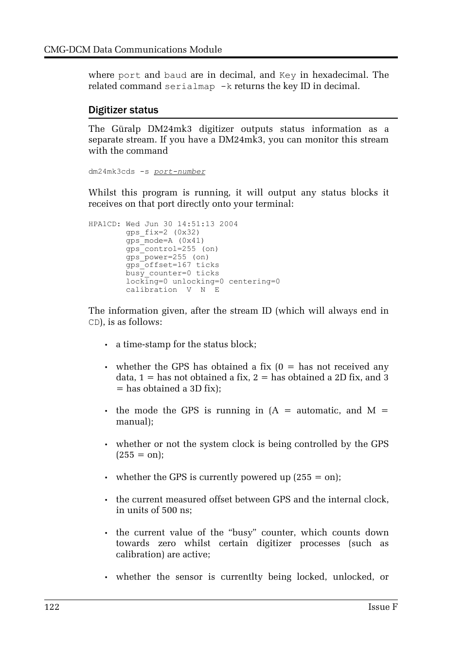 Digitizer status | Guralp Systems CMG-DCM User Manual | Page 122 / 132