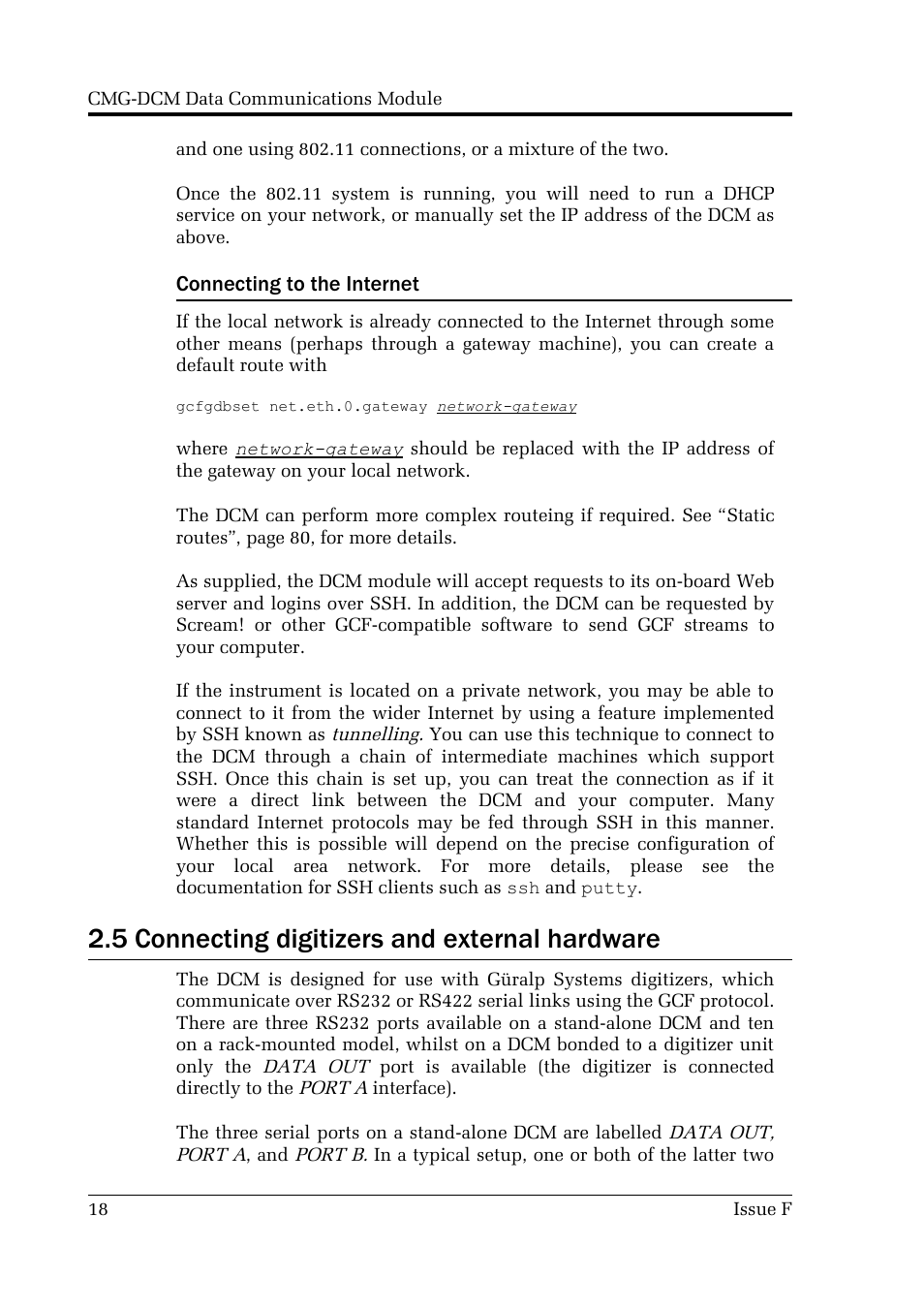 5 connecting digitizers and external hardware | Guralp Systems CMG-DCM User Manual | Page 18 / 132