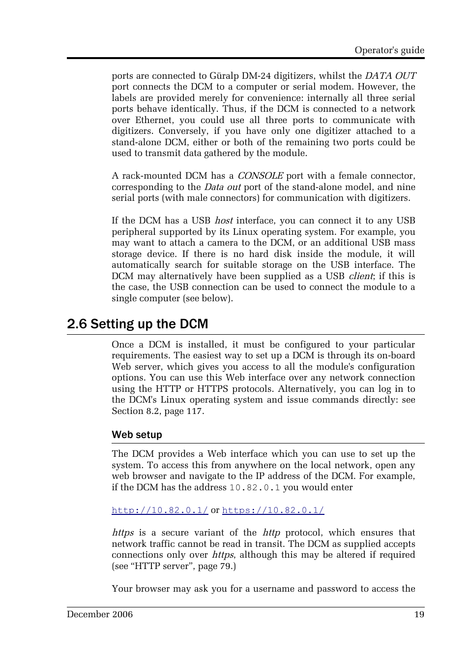 6 setting up the dcm | Guralp Systems CMG-DCM User Manual | Page 19 / 132