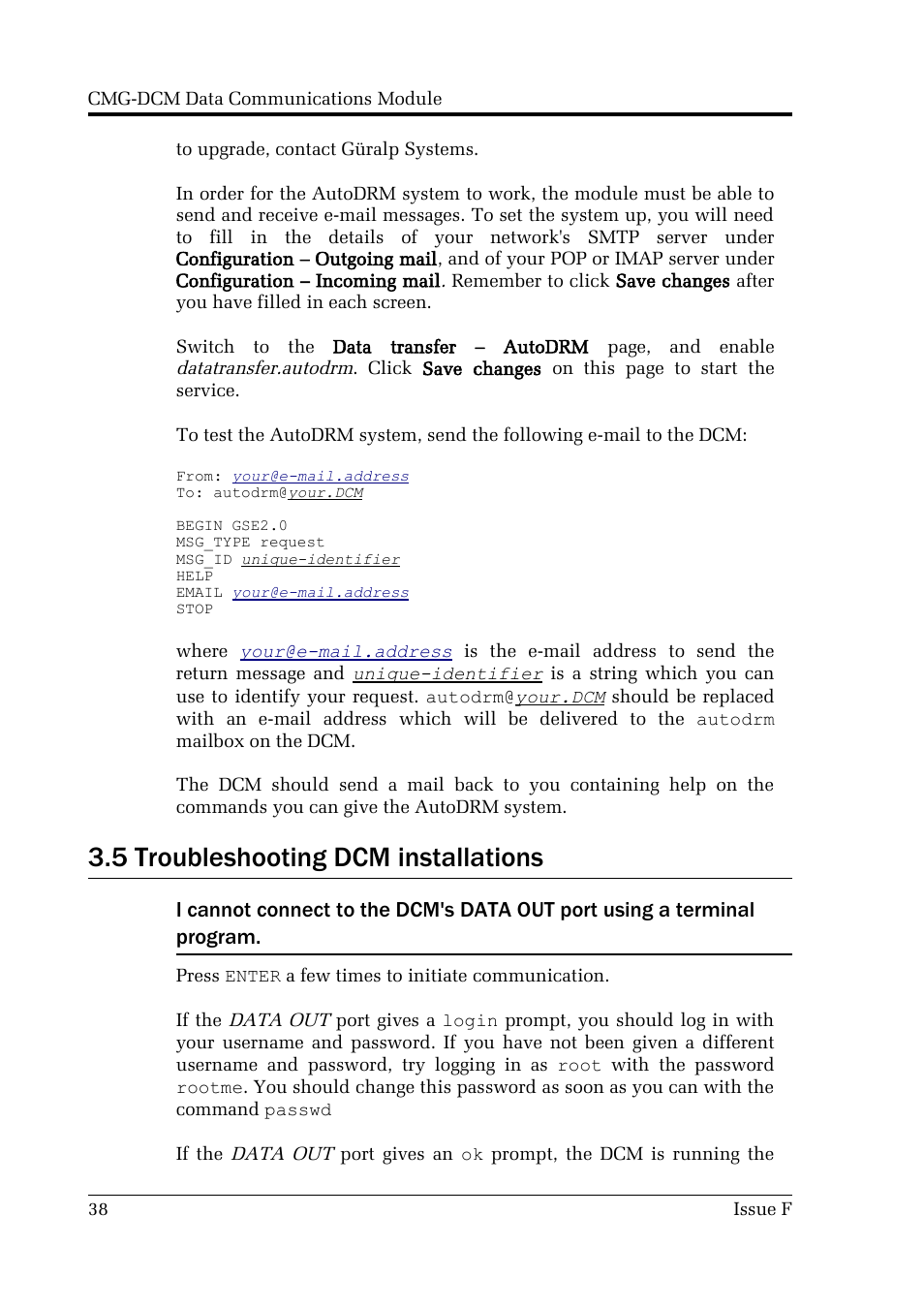 5 troubleshooting dcm installations | Guralp Systems CMG-DCM User Manual | Page 38 / 132
