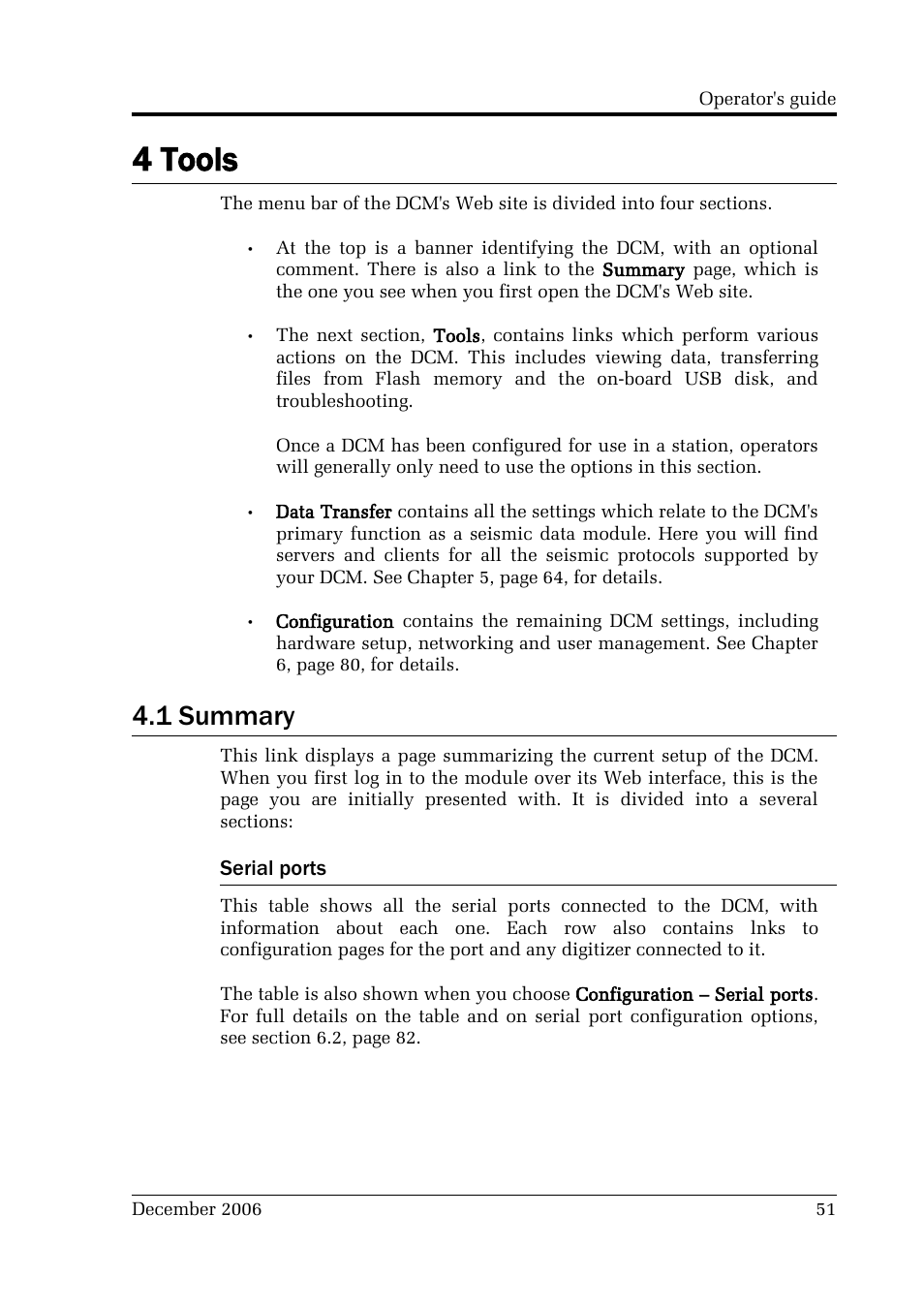 4 tools, 1 summary | Guralp Systems CMG-DCM User Manual | Page 51 / 132