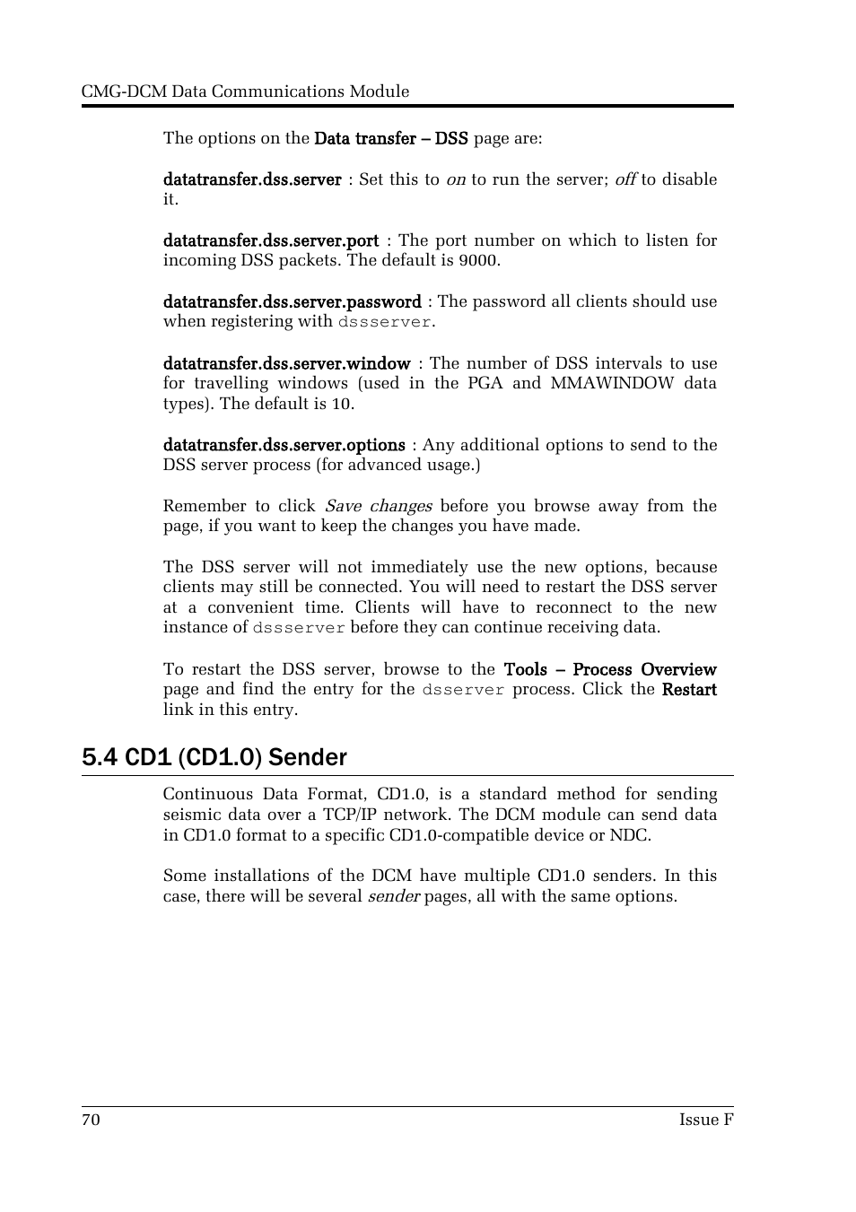 4 cd1 (cd1.0) sender | Guralp Systems CMG-DCM User Manual | Page 70 / 132