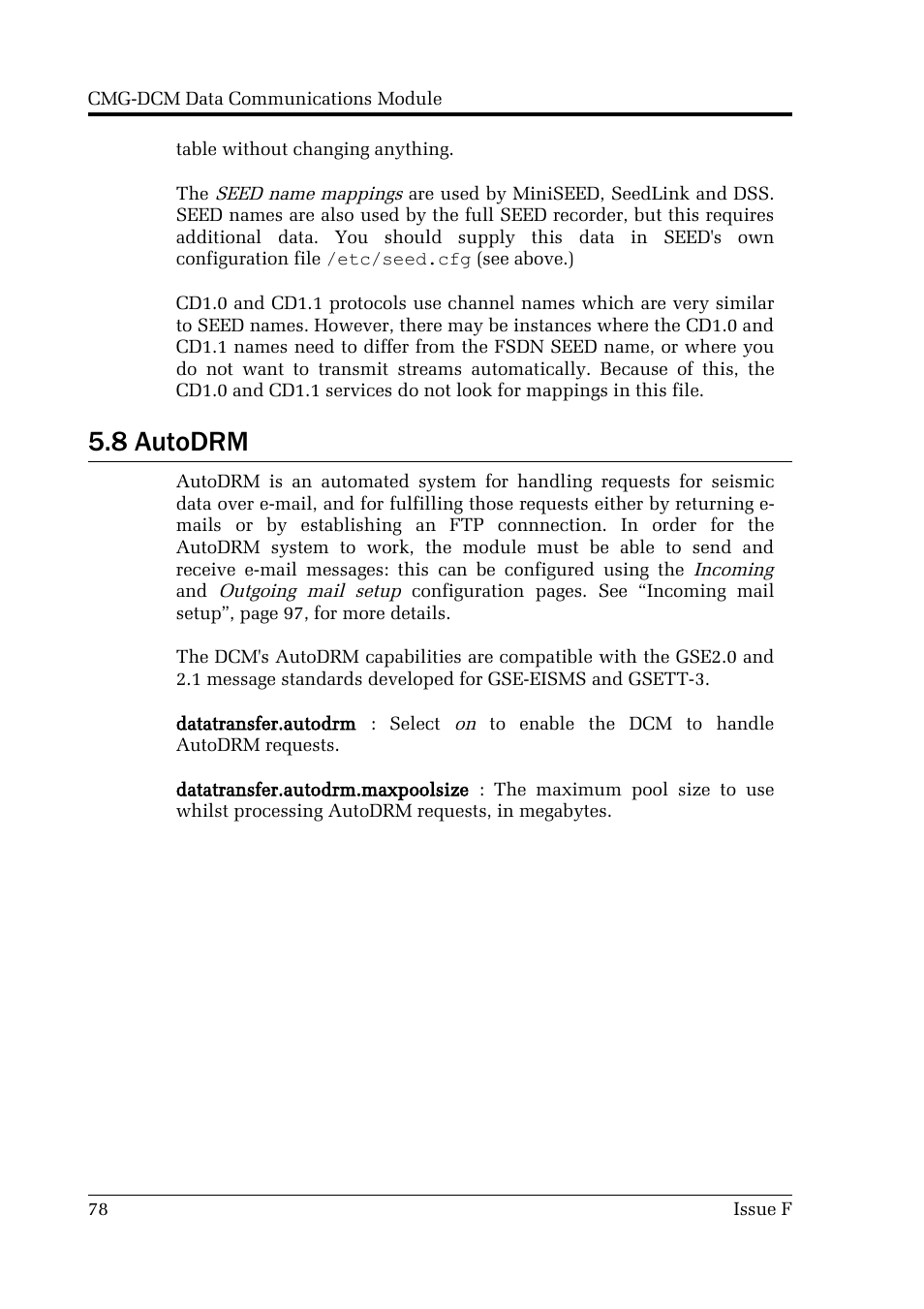 8 autodrm | Guralp Systems CMG-DCM User Manual | Page 78 / 132
