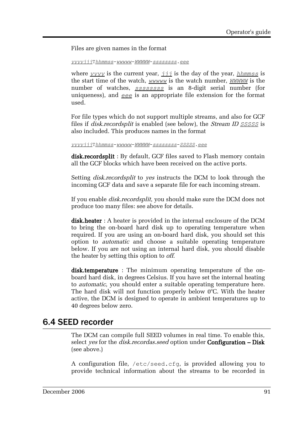 4 seed recorder | Guralp Systems CMG-DCM User Manual | Page 91 / 132