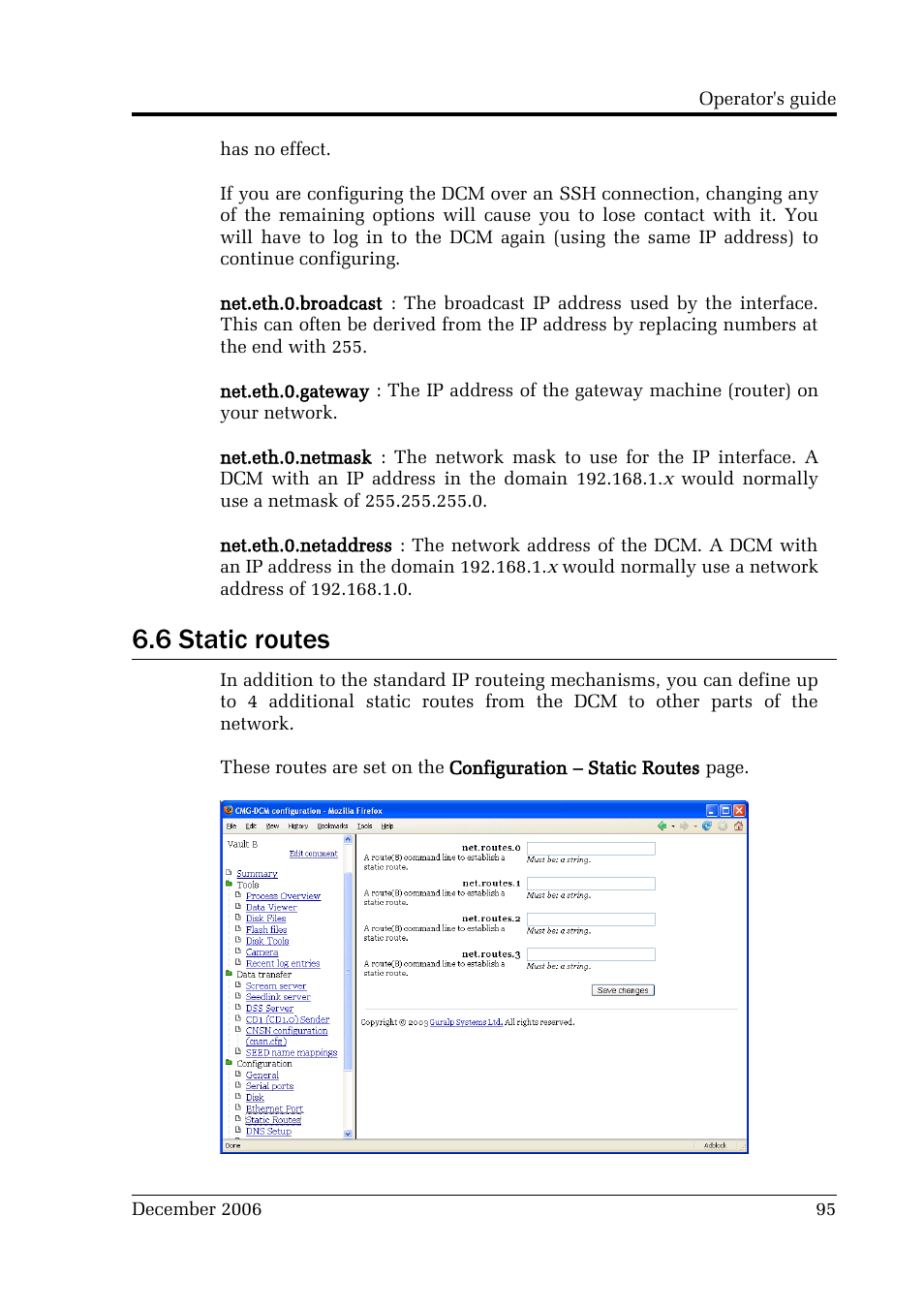 6 static routes | Guralp Systems CMG-DCM User Manual | Page 95 / 132