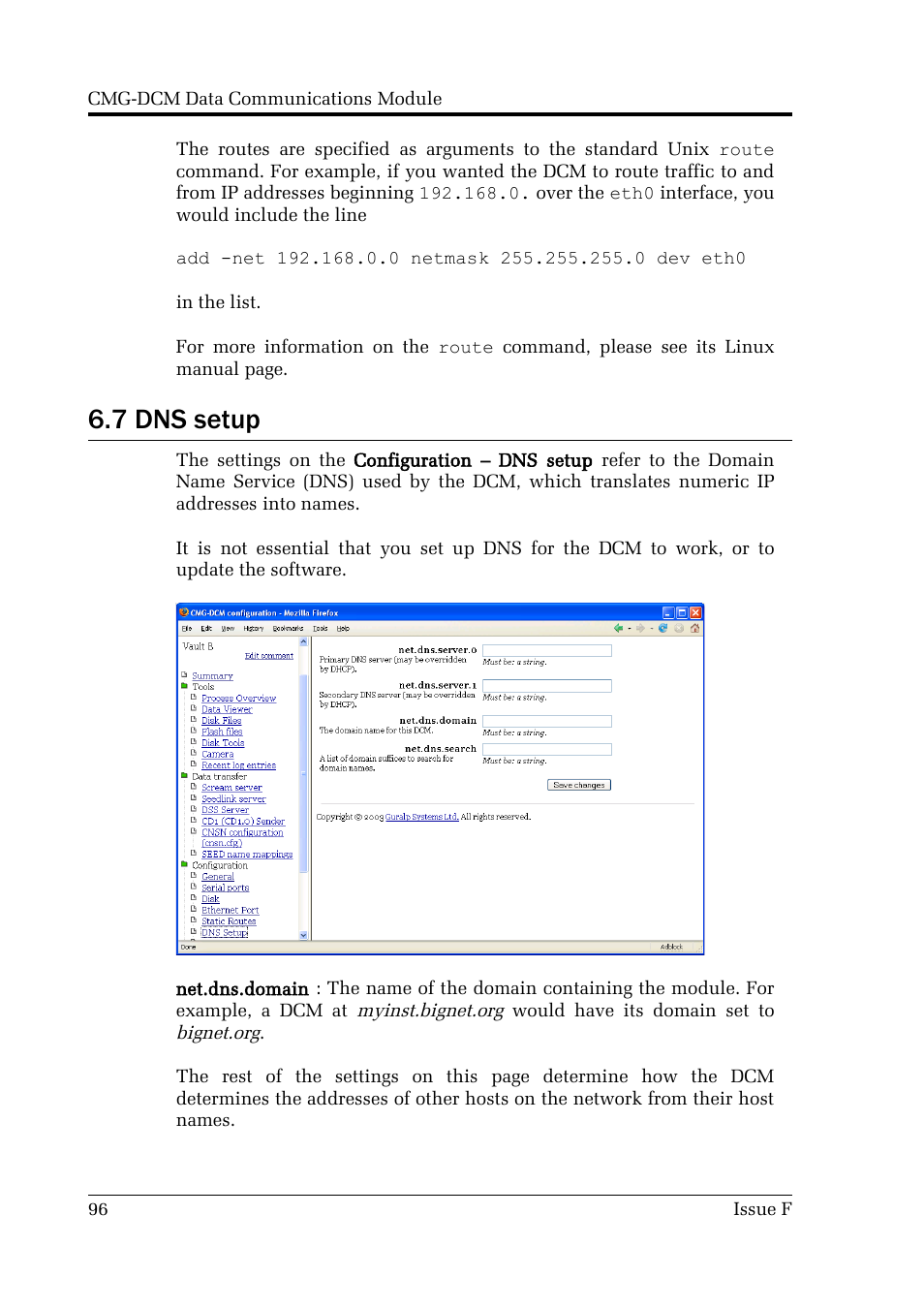 7 dns setup | Guralp Systems CMG-DCM User Manual | Page 96 / 132