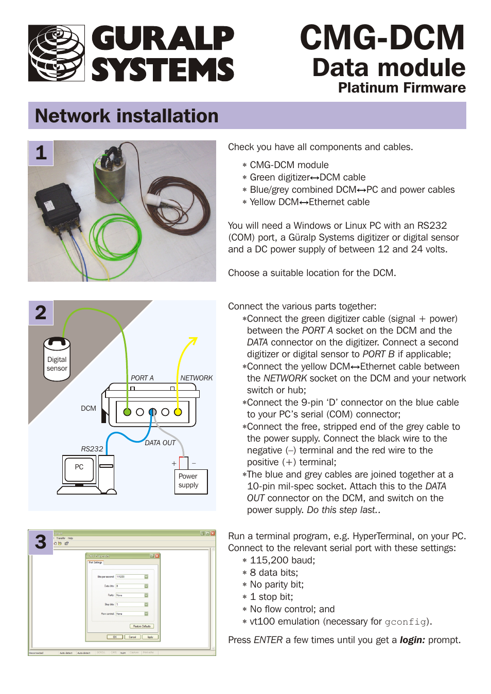 Guralp Systems CMG-DCM Installation User Manual | 2 pages