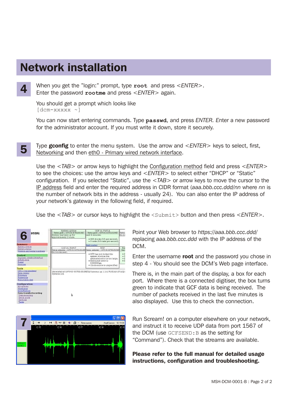 Network installation 4 5 7 | Guralp Systems CMG-DCM Installation User Manual | Page 2 / 2