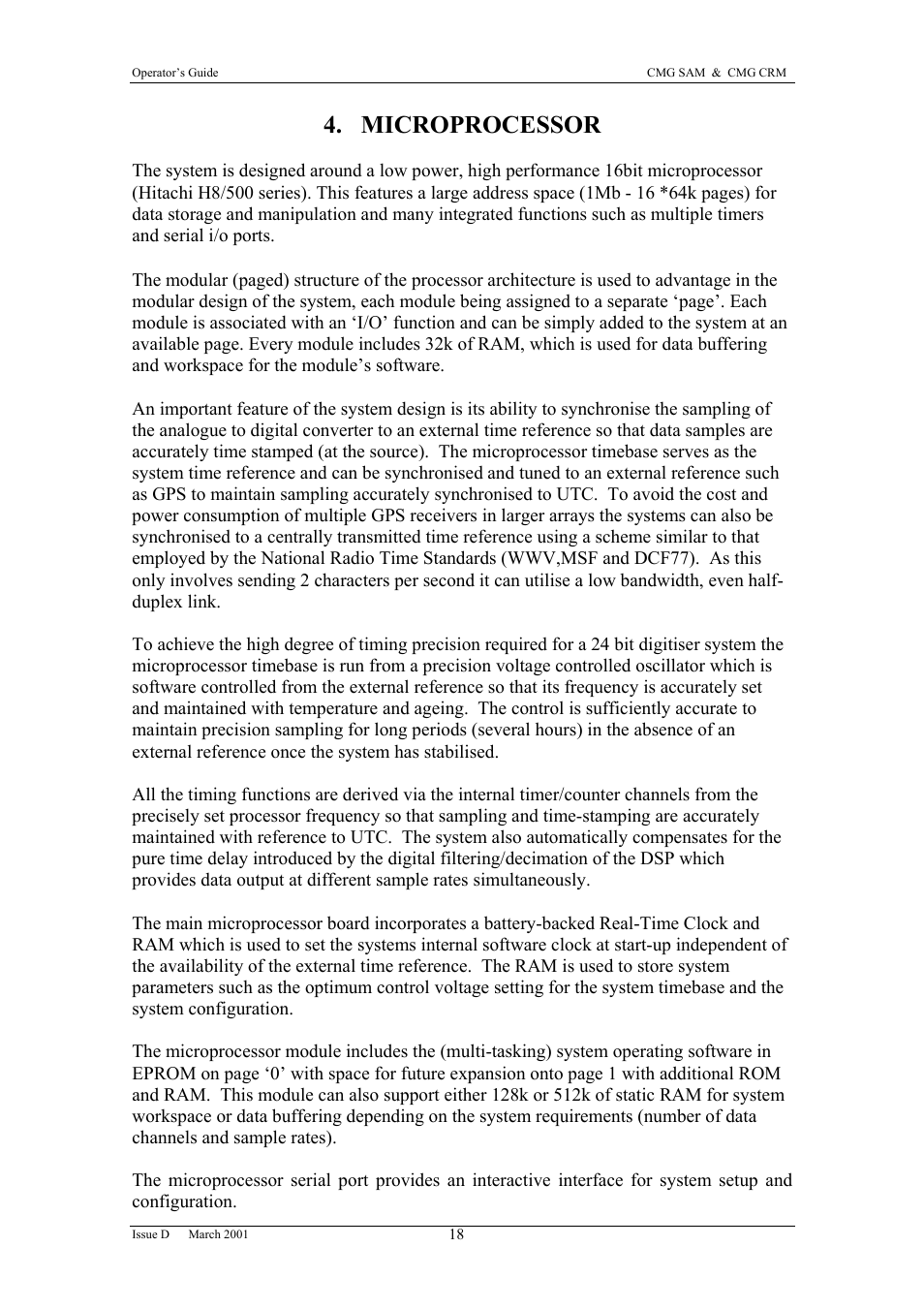 Microprocessor | Guralp Systems CMG-SAM User Manual | Page 20 / 29