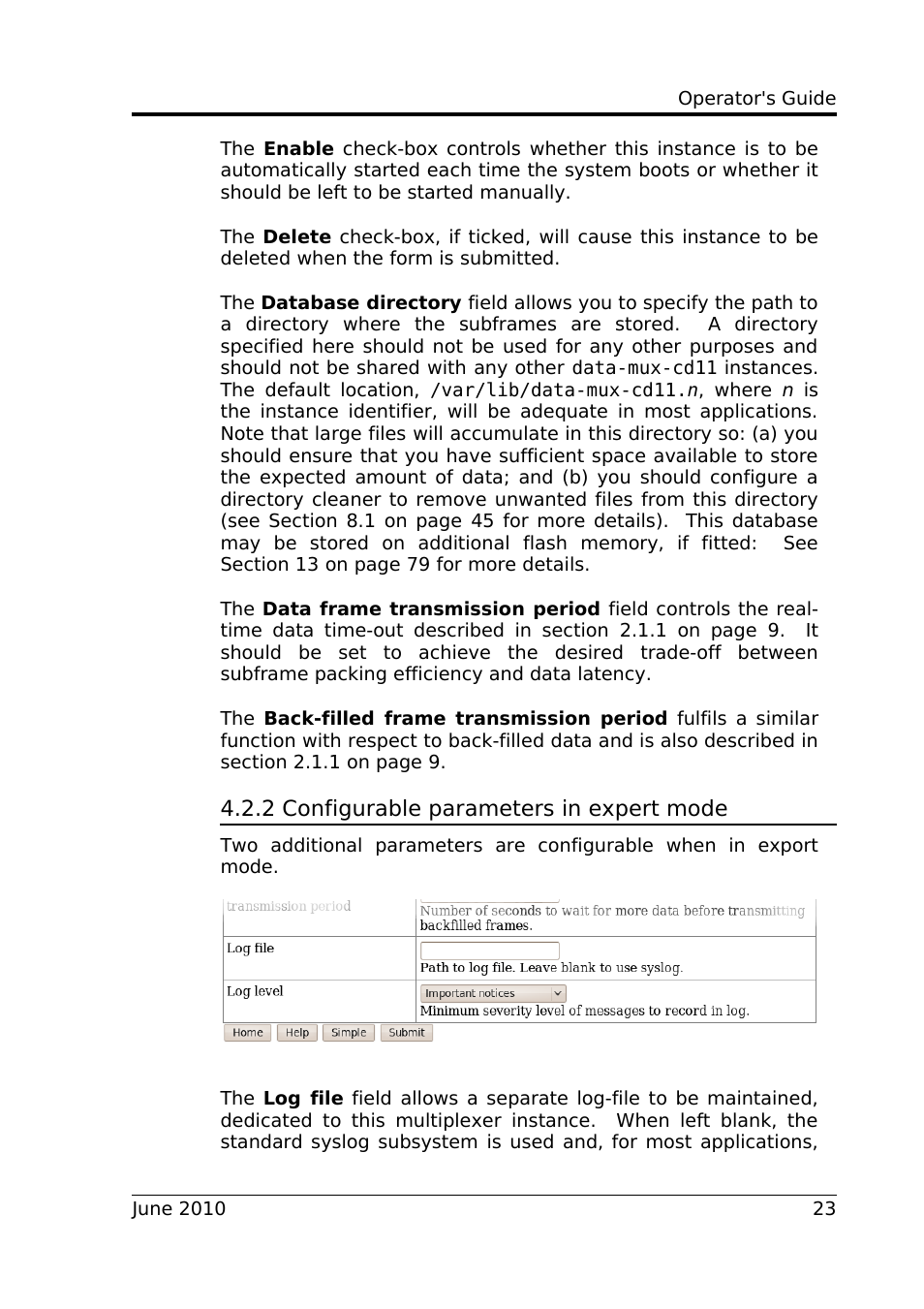 2 configurable parameters in expert mode | Guralp Systems CD1.1 User Manual | Page 23 / 84