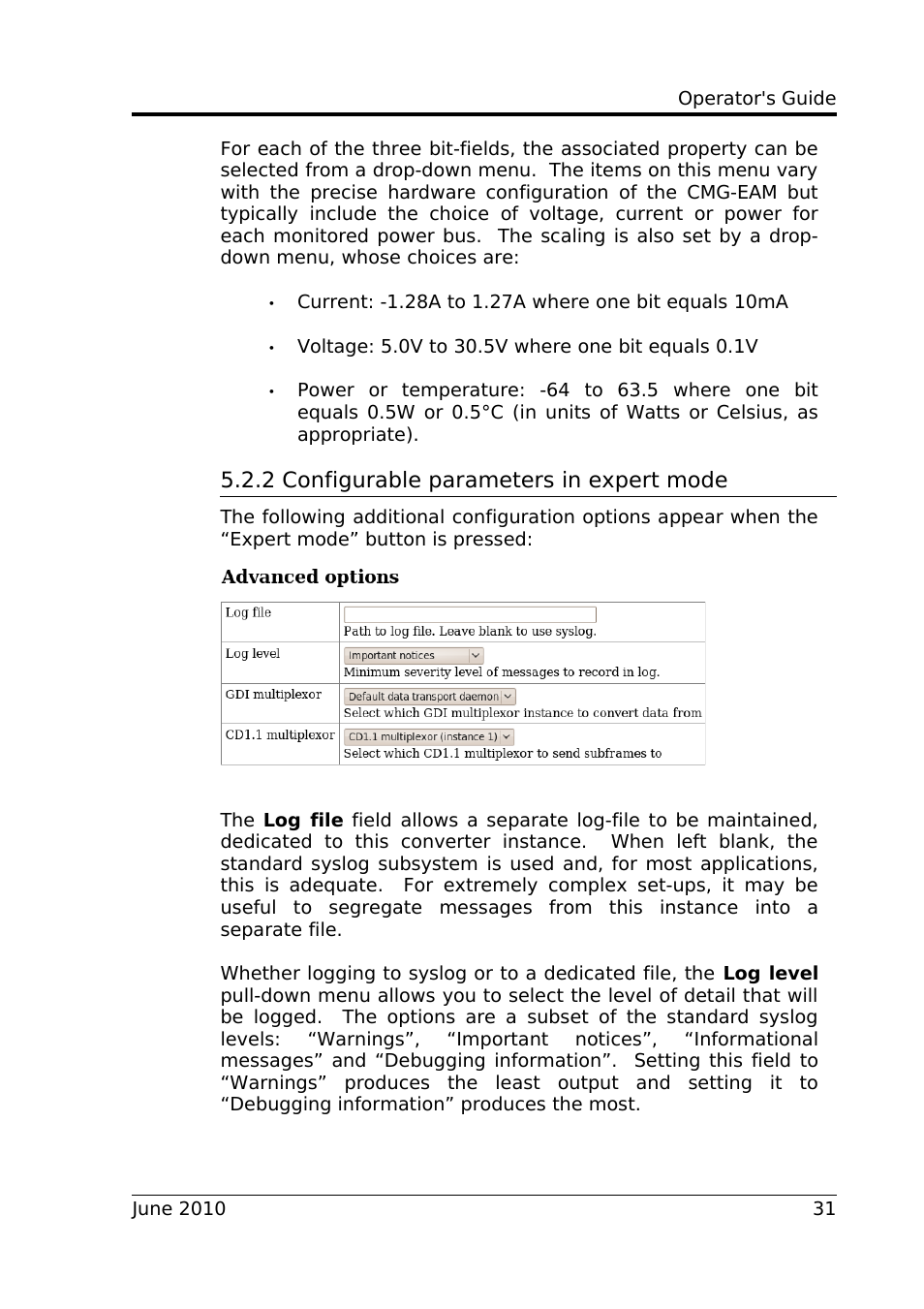 2 configurable parameters in expert mode | Guralp Systems CD1.1 User Manual | Page 31 / 84