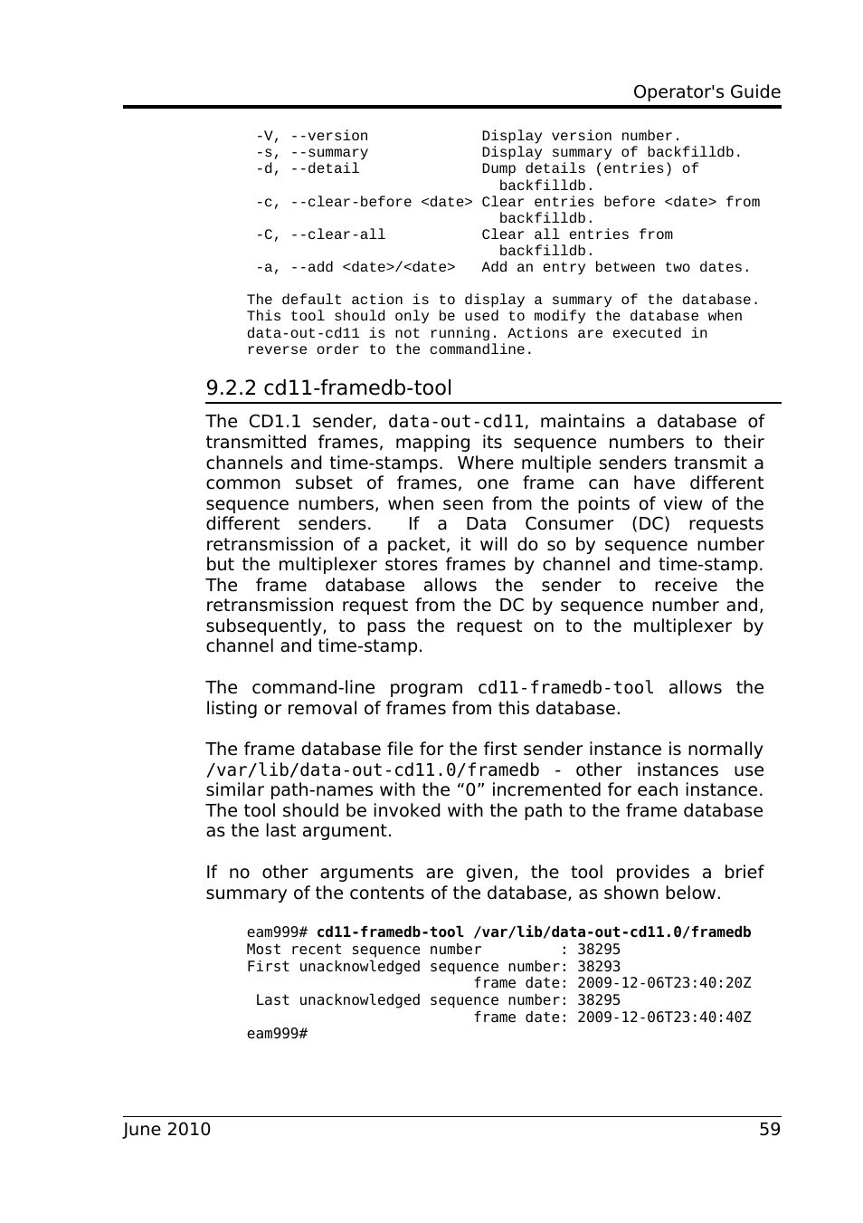 2 cd11-framedb-tool | Guralp Systems CD1.1 User Manual | Page 59 / 84