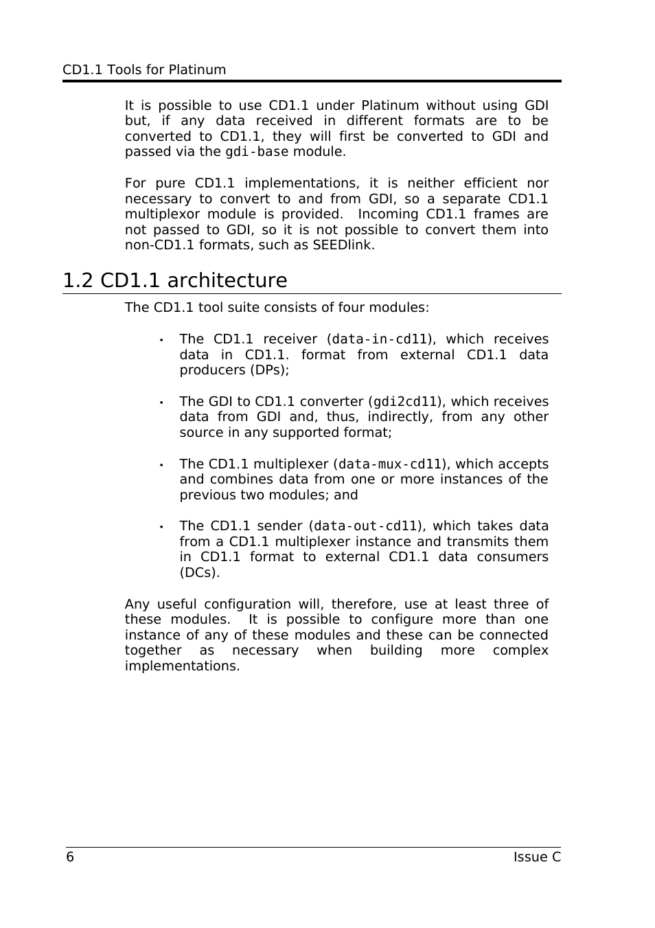 2 cd1.1 architecture | Guralp Systems CD1.1 User Manual | Page 6 / 84