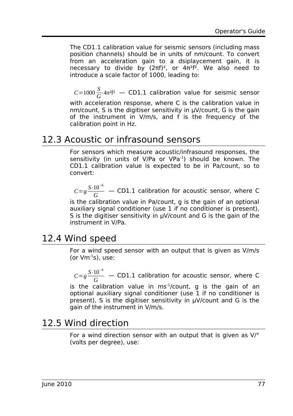 3 acoustic or infrasound sensors, 4 wind speed, 5 wind direction | Guralp Systems CD1.1 User Manual | Page 77 / 84