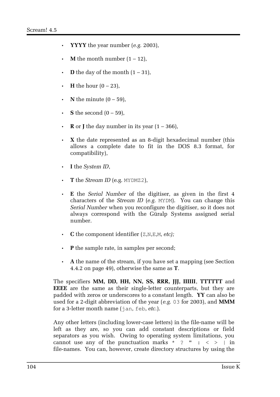 Guralp Systems Scream User Manual | Page 104 / 142