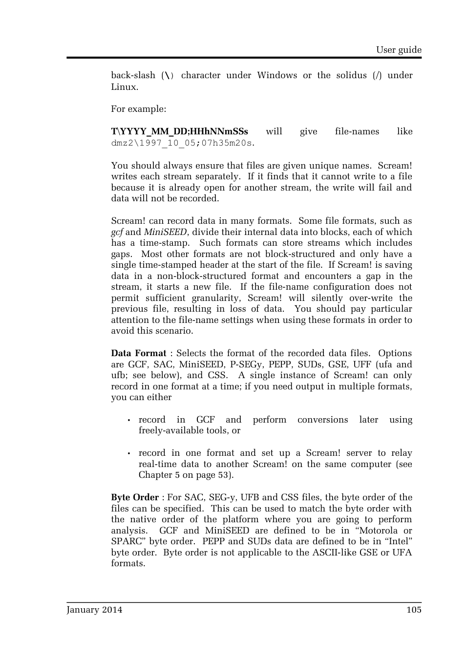 Guralp Systems Scream User Manual | Page 105 / 142