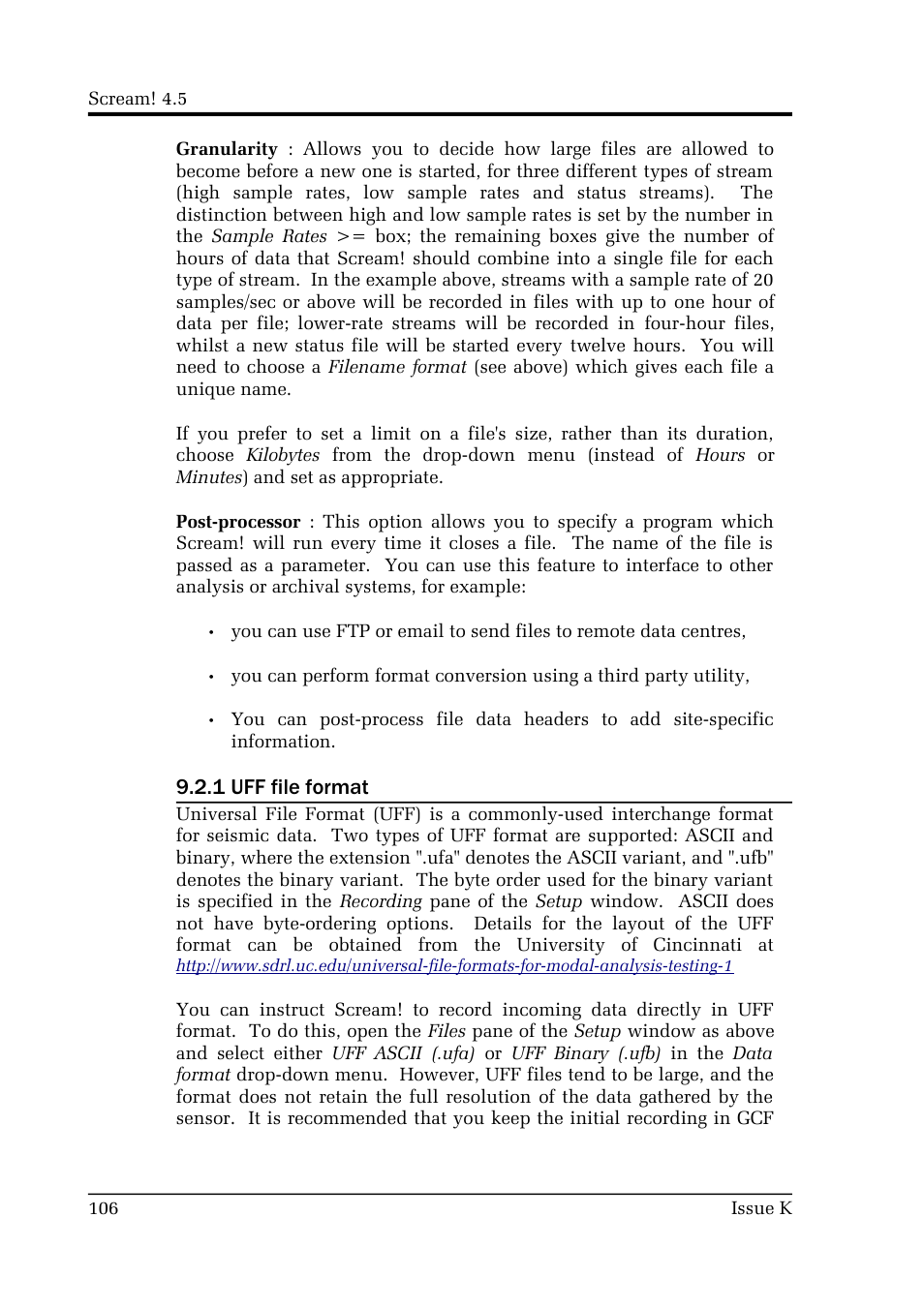 1 uff file format | Guralp Systems Scream User Manual | Page 106 / 142