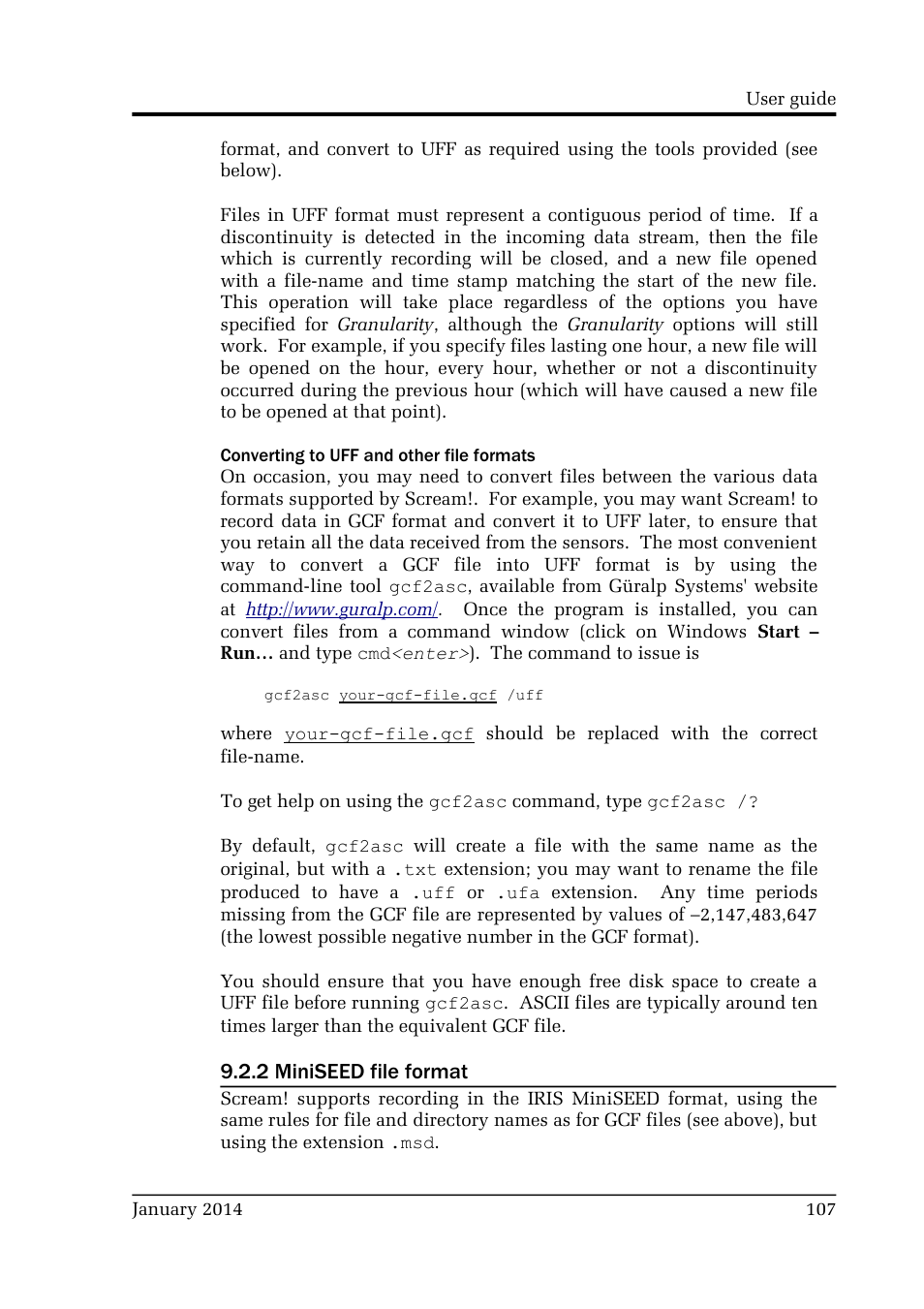 Guralp Systems Scream User Manual | Page 107 / 142